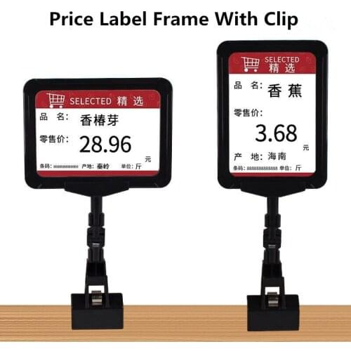 5 Pieces A6 Plastic Erasable Fruit And Vegetable Price Label Tag Display Sign Paper Card Promotion Clips Holders Stand