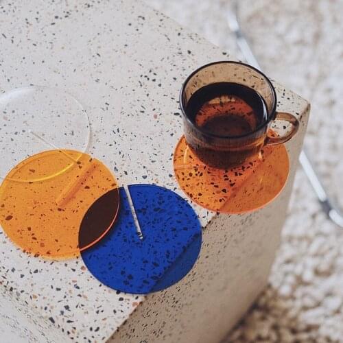 Coaster Acrylic Crystal Ultra-ThinCoaster Bar Cocktail Flash Base Mats Kitchen Accessories Ins Style