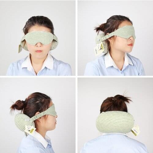 Eye Mask Neck Pillow 2 In 1 Massage Travel Neck Pillow Memory Foam Pillow Airplane Pillow AT171