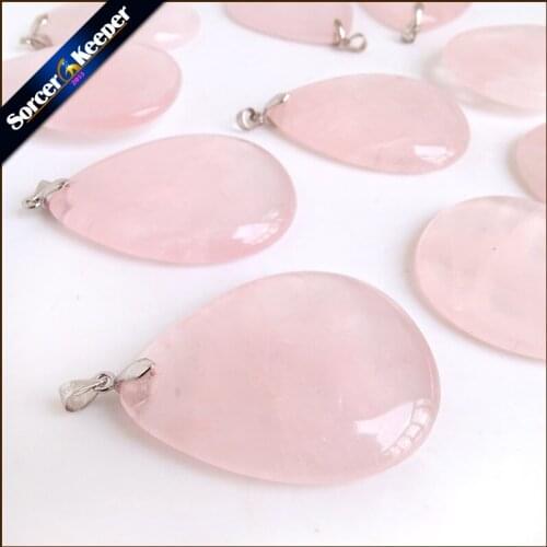 Fashion Natural Stone Rose Quartzs Crystal Beads Charm Pendants Handmade Necklace Pendants Diy Jewelry Making 01007