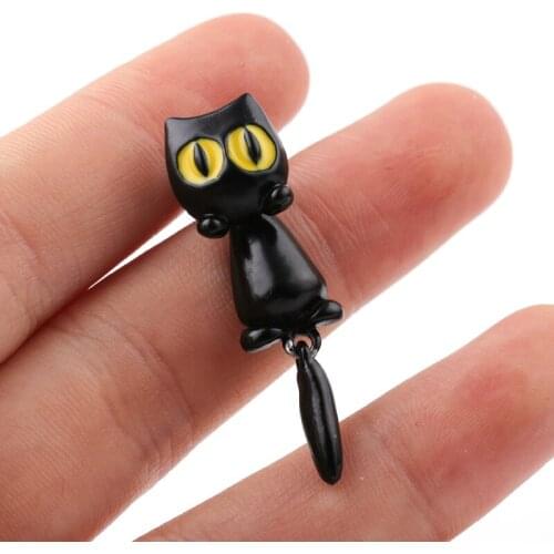Drop Shipping 3d Animal Fashion Earrings Cute Yellow Eyes Cat Jewelry Gifts For Girl High Quality Zinc Alloy Women Accessories