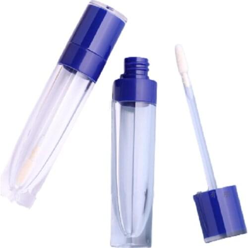 8ML Empty Lip Gloss Wand Tube Round Plastic Cosmetic Packaging Container Clear Lipgloss Tube Round Refillable Bottle 50/100pcs