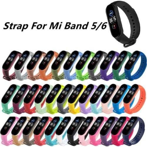 M5 M6 Bracelet Strap Silicone With Buckle Anti-sweat Straps For Mi Band 5 And 6 Series Smart Watch Use Replacement Accessories