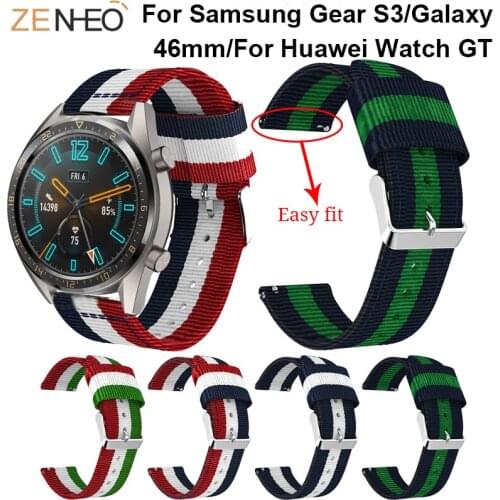 Nylon watchband for Samsung Gear S3 Frontier Classic For Huawei Watch GT Straps Replacement Bracelet For Amazfit Stratos 2/2S