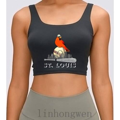 Saint Louis Red Cardinal Crop Top Baseball Lovers Women Tank Top New Style Knitted O-Neck Standard Crazy Crop Top