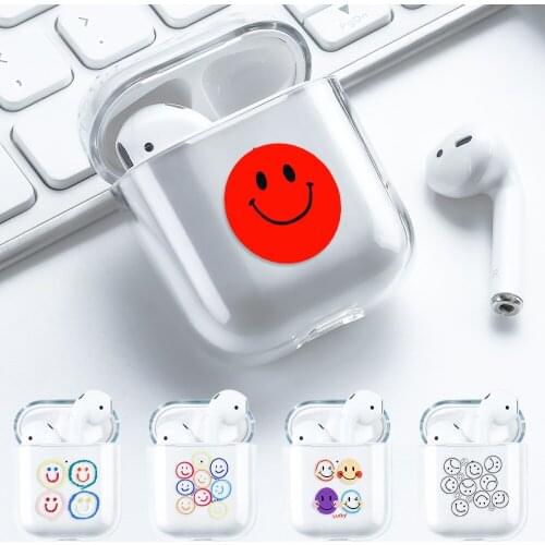 Cute Smiley Cases For AirPods 1 2 Pro Case Clear Transparent Soft TPU Bluetooth Earphone Charging Box For Air Pods Pro 1 3 Cover