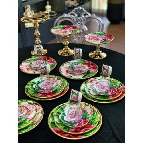 Adel Cake Plate 6 Pieces 21 Cm Rose