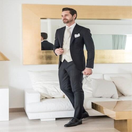 TPSAADE Cheap Mens Tuxedo Prom Mens Suits Wedding Suit Slim Fit 2020 Blazer Masculino 3 Pieces Suit (Jacket + Pants + Vest)131