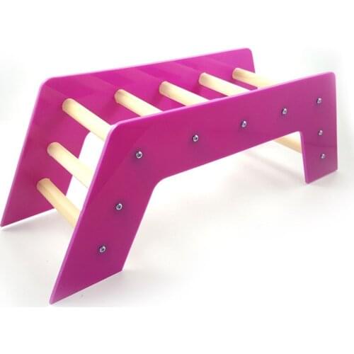 Bird Slide Training Acrylic Arch Bridge Stair Crawling Ladder Parrot Climbing Stand for Macaw African Greys Chinchilla