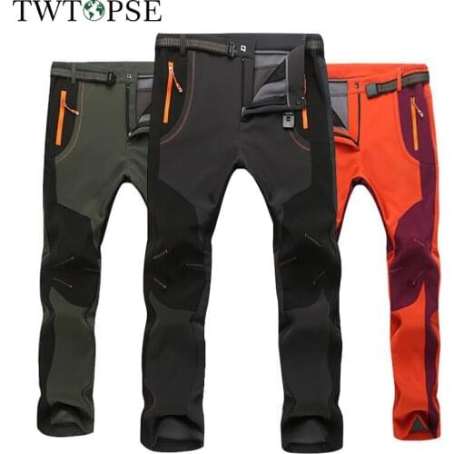 TWTOPSE Winter Waterproof Cycling Pants Men Women Softshell Windproof Thermal Trousers Thermal Outdoor Sports Bike Bicycle Pants