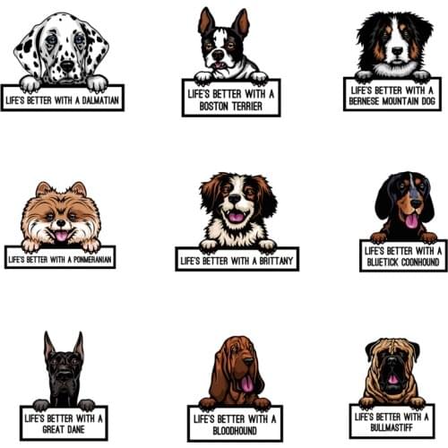 18 style Lovely Pet Dogs Car Sticker Cartoon Animal Puppy Car Styling Body Window Vinyl Car Stickers and Decals Auto Decoration