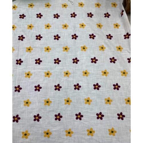Women Cotton Cloth Floral Embroidered Womens Summer Cotton Cloth Hollow Lace Fabric
