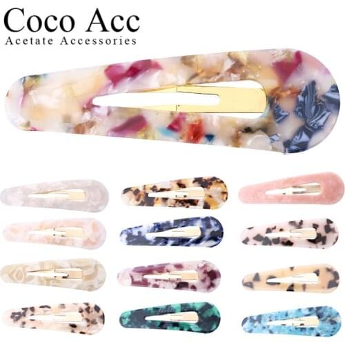 8.8cm hollow out large drop tear shaped acetate hair snap clips BB clip hairpin wholesale hair accessories for women girls