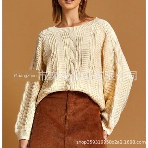 Sweaters for women fashion 2020 autumn /winter pullover knitted thick sweater long sleeve slim pullover soft warm linen pattern