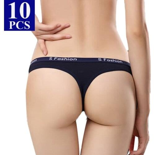 0.9/PC 10Pcs/Lot Cotton Panties Women Sexy Underwear Women Seamless Panties Women G String Femme Thong Lace Tangas Women Sexy