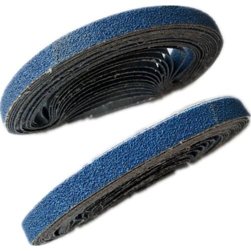10 Pcs 330X10mm Blue Aluminium Oxide Sanding Paper 40-120 Grit Polishing Sandpaper Grinding Pad Disc Abrasive Belts for Sander