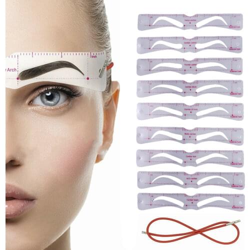 12Pcs/set Conjoined Eyebrow Card English Version European and American Eyebrow Eyebrow Stickers Portable Thrush Model