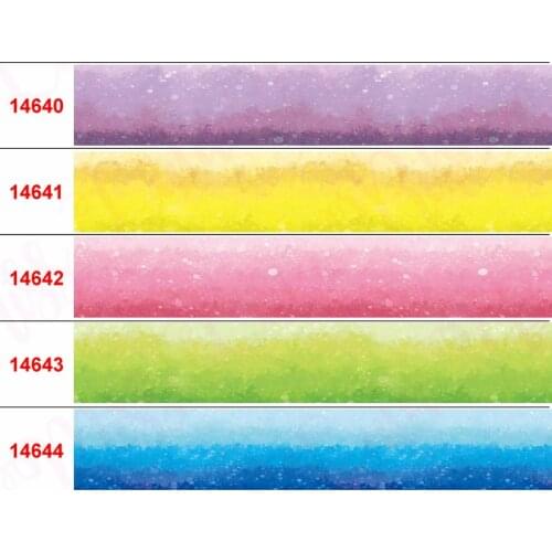 16mm-75mm Gradient Color Series Printed Grosgrain/Elastic Ribbon Purple Galaxy Candy DIY Birthday Party Decor 50yards/roll
