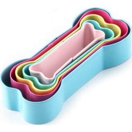 5PCS/SET Pet Dog Skeleton Bone Fondant Biscuits Molds Cookie Desserts Cutters DIY Moulds Embossers Cake Decorating Tools