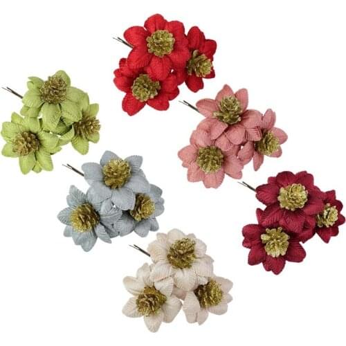 6/12Pcs Silk Rose Artificial Flower Bouquet 3 Big Head Fake Flower Arrange Material DIY Wedding Birthday Party Home Garden Decor