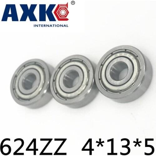 Axk 624zz Bearing Abec-5 10pcs 4x13x5 Mm Wire Cutting Machine Miniature 624-2z Ball Bearings 624 Zz Emq Z3v3 Quality