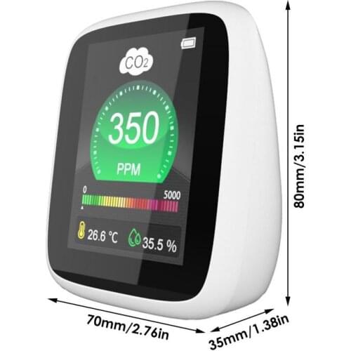 CO2 Sensor CO2 Meter Digital Air Detector Multi Indoor USB Air Quality Analyzer Household Air Pollution Monitor Gas Detector