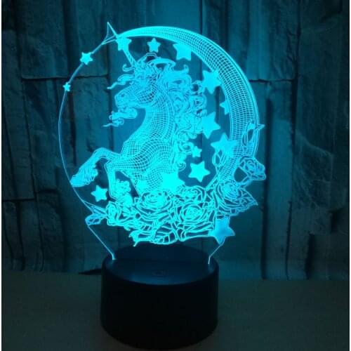 Crack 3d Led Desk Lamp Remote Touch switch 7 color change Deco Lamp Factory wholesale usb Childrens room Table Lamp For Bedroom