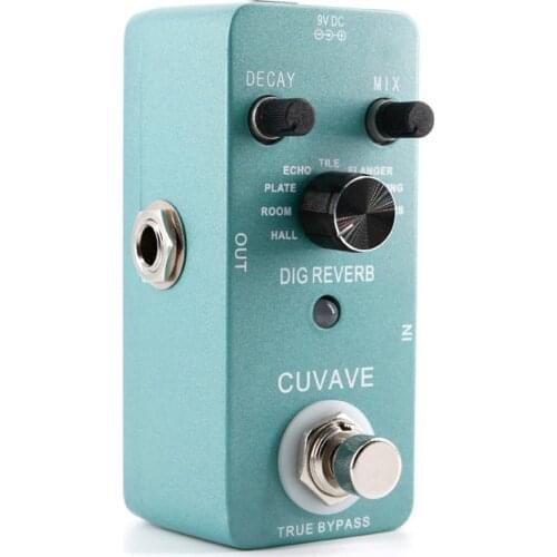 DIG Reverb Guitar Effect Pedal with 9 Reverb Types True Bypass Effects Stompbox Digital Audio Processor for Electric Guitar