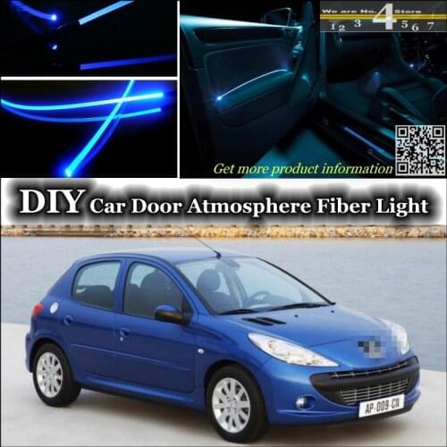 For Peugeot 206 / Naza 206 interior Ambient Light Tuning Atmosphere Fiber Optic Band Lights Inside Door Panel illumination