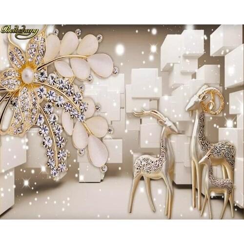 Beibehang Custom Photo Wallpaper Mural Wall Sticker 3D European Style Court Wind Elm Deer TV Wall Background papel de parede
