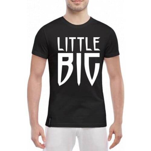 Little Big Band Russian Style Black Summer Cotton Mens Tee-shirt Male Tee Top