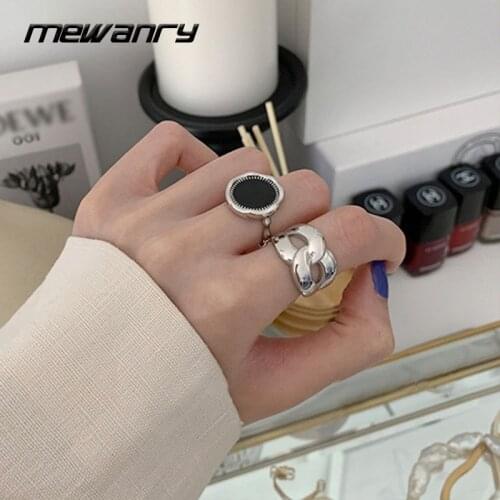 Mewanry 925 Sterling Silver Couples Rings Trend Elegant Creative Twist Cross Party Jewelry Birthday Gifts for Women Wholesale