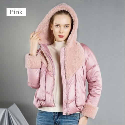 Short New style winter female down jacket women Granular fleece coat stitching cotton duck down clothes autumn pink outercoat