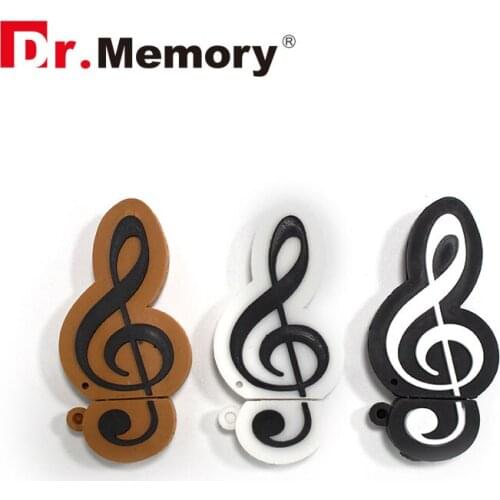 Dr. Memory Creative Flash Drive Musical Notes USB Stick Pendrive Silicone Memory Flash Disk 64GB 32GB 16GB 8GB 4GB on Key Ring