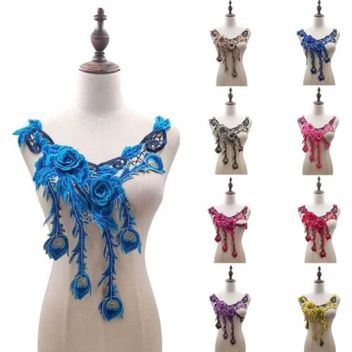 1pc Water-soluble Lace Fabric Brooch Embroidery Collar Flower Hollow Lace Collar Neckline Collar Applique For Sewing Accessories