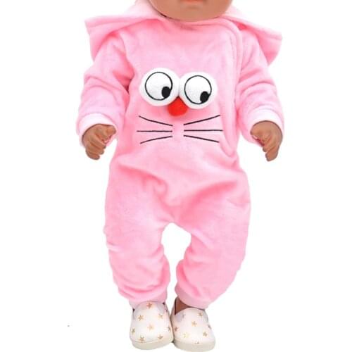 Doll clothes for 43cm new born doll cartoon big eyes crawling clothes Baby jumpsuit