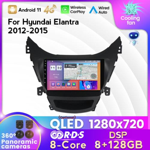 MEKEDE IPS 6+128G DSP Android 11 Car Radio Multimedia Player for Hyundai Elantra 2012-2015 GPS Navigation Carplay Auto WIFI BT