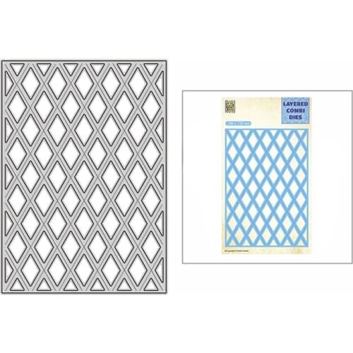 2021 New Layered Combined Diamond Panel Background Metal Cutting Dies for DIY Scrapbooking and Card Making Paper Craft Embossing