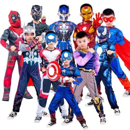 New Year child The film Cosplay Costume Anime superhero Boy Girl Halloween Muscle Costume clothing Child dress up Kids Suit Man