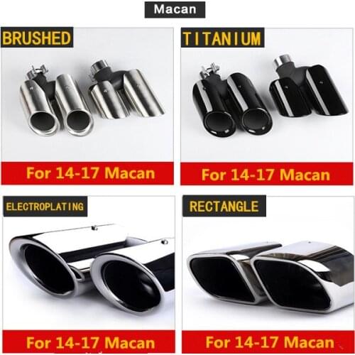 One Pair Car Modification 2011-2019 Macan Cayenne 718 Pan amra Exhaust Tips For Por sche S GTS TURBO Rear Diffuser Muffler Pipes