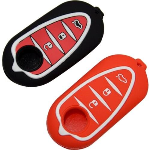 OkeyTech Silicone 3 Buttons Flip folding Remote Car Key Case Cover Soft Protect For Alfa Romeo 4C Mito Giulietta Myth 159 GTO/A