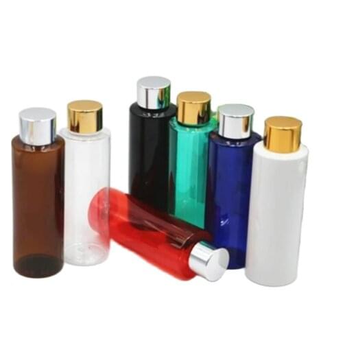 120ML few color Plastic PET bottle silver or gold lid for lotion/emulsion/foundation/serum/shampoo cosmetic packing skin care