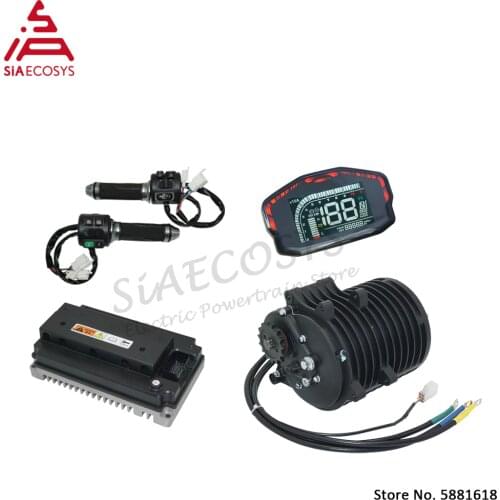 QS138 3000W V3 5500W Max continuous 72V 110kmh 115 KPH IPM Mid drive Motor conversion kit with EM150-2SP controller