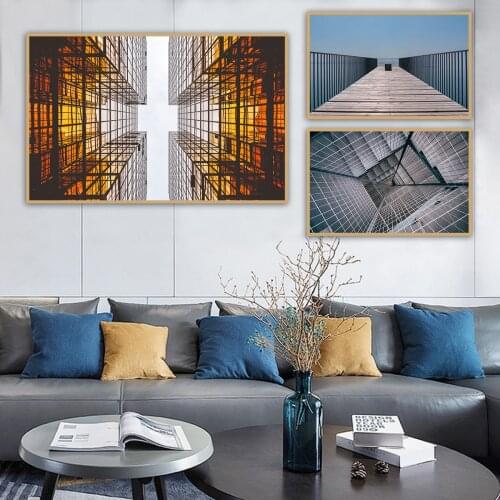 Building Modern High-Rise Building Oil Painting Picture Poster Canvas Print Painting Wall Art Living Room Home Decoration
