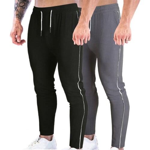 Sports Pants Solid Color Fashion Drawstring Slim Mid Waist Fall Trousers for Home