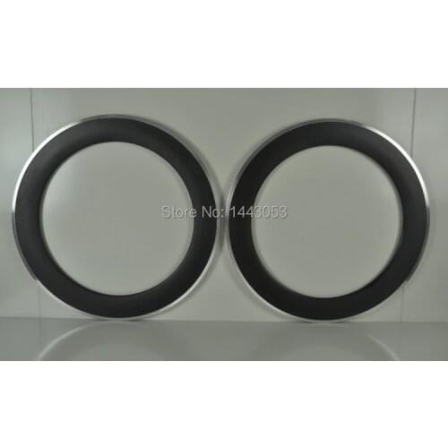 Carbon clincher bicycle wheelset 80mm 700c road bicycle wheel clincher carbon wheel with alloy braking surface, Free shipping