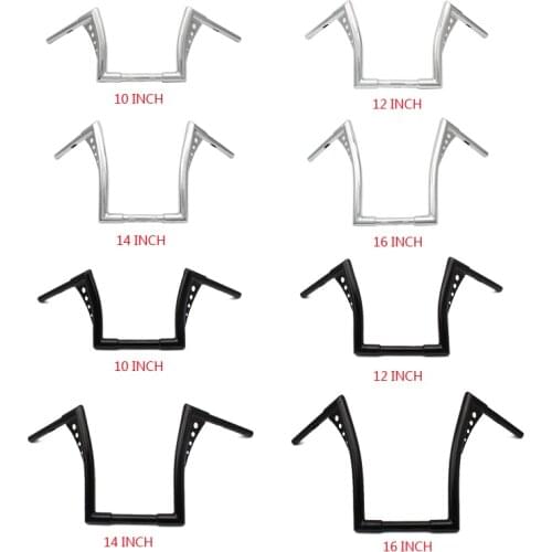 Universal for Honada Suzuki Harley Dyna FLH Touring Custom Cafe Racer Motorcycle Handlebar 25mm High-Rise Drag Bar Chrome/Black