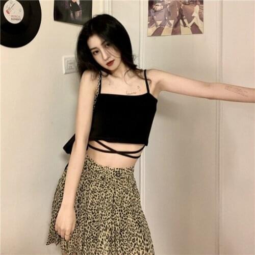 Design Sense Strap Short Short Camisole Womens Inner Jacket, Spring And Summer Outer Wear Black Sleeveless Bottoming Shirt