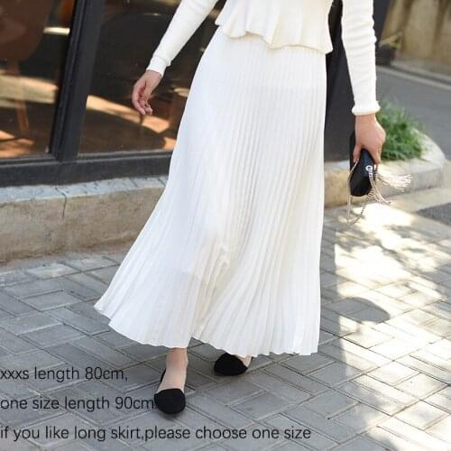2020 Spring Vintage Long Pleated Saias Top Brand High Waist Women Maxi Skirt Saia Longa Falda Jupe