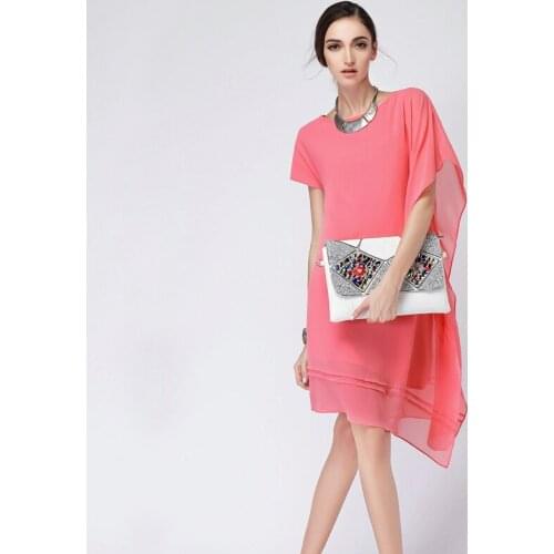 2020 Summer women sexy dress,elegant irregular chiffon dress,asymmetrical vestidos Batwing sleeve dress plus size S- 5XL 6XL